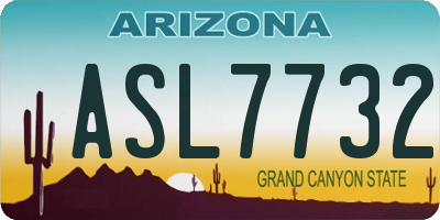 AZ license plate ASL7732