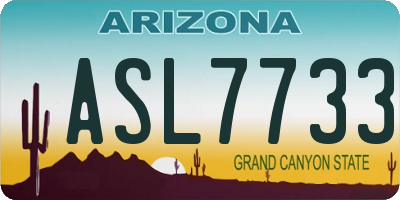 AZ license plate ASL7733