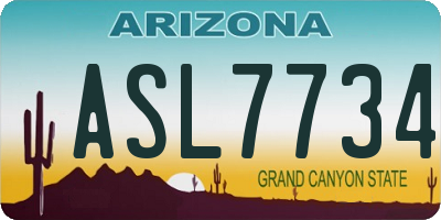 AZ license plate ASL7734