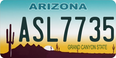 AZ license plate ASL7735