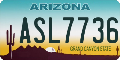 AZ license plate ASL7736