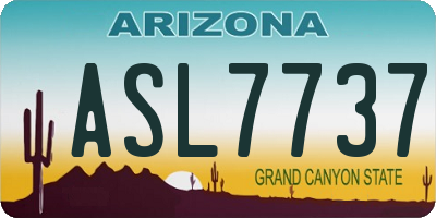 AZ license plate ASL7737
