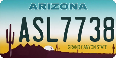 AZ license plate ASL7738