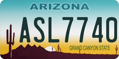 AZ license plate ASL7740