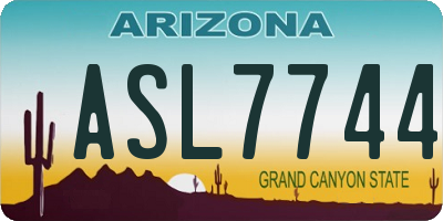 AZ license plate ASL7744