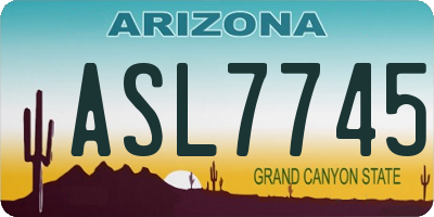 AZ license plate ASL7745
