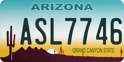 AZ license plate ASL7746