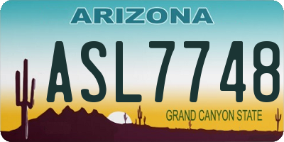 AZ license plate ASL7748