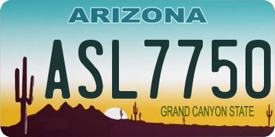 AZ license plate ASL7750