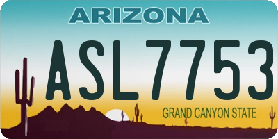 AZ license plate ASL7753