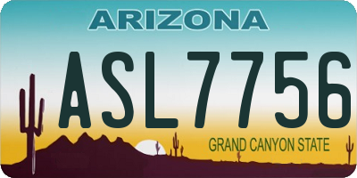 AZ license plate ASL7756