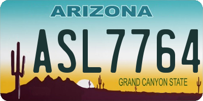 AZ license plate ASL7764