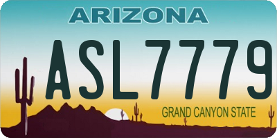 AZ license plate ASL7779