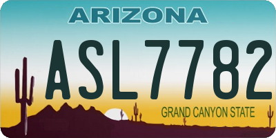 AZ license plate ASL7782