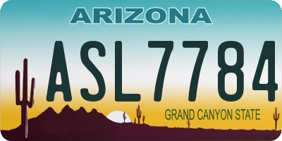 AZ license plate ASL7784