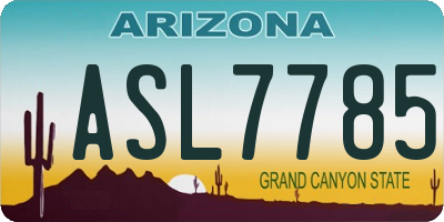 AZ license plate ASL7785