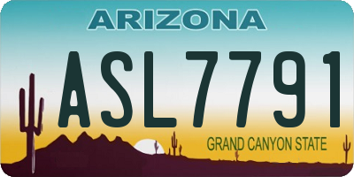 AZ license plate ASL7791
