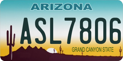 AZ license plate ASL7806