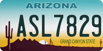 AZ license plate ASL7829