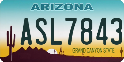 AZ license plate ASL7843