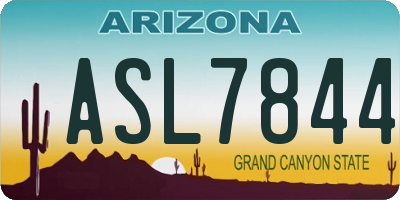 AZ license plate ASL7844
