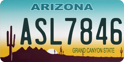 AZ license plate ASL7846