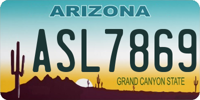 AZ license plate ASL7869