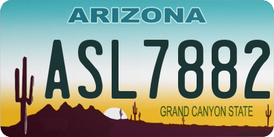 AZ license plate ASL7882