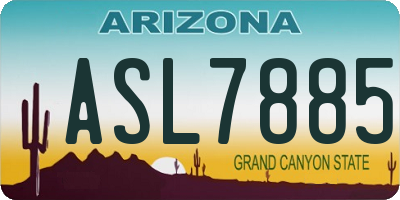 AZ license plate ASL7885