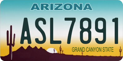 AZ license plate ASL7891