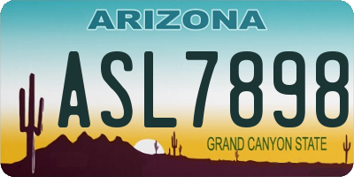 AZ license plate ASL7898