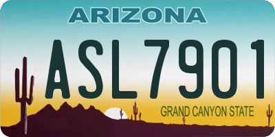 AZ license plate ASL7901