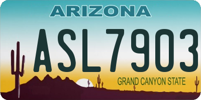 AZ license plate ASL7903