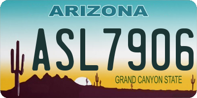 AZ license plate ASL7906