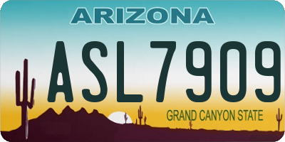AZ license plate ASL7909
