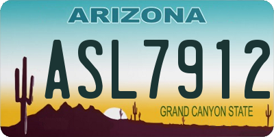AZ license plate ASL7912