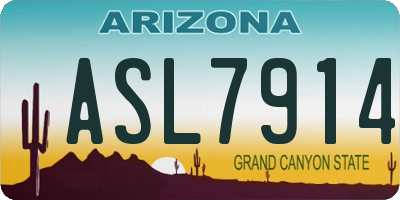 AZ license plate ASL7914