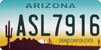 AZ license plate ASL7916