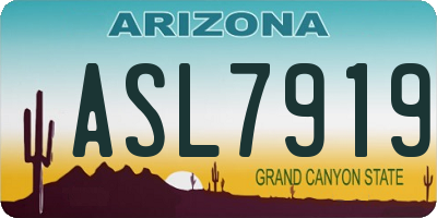 AZ license plate ASL7919
