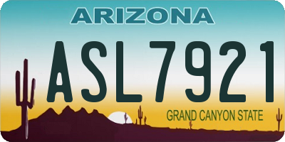 AZ license plate ASL7921