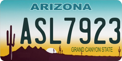 AZ license plate ASL7923