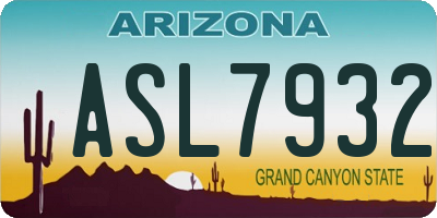 AZ license plate ASL7932