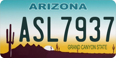 AZ license plate ASL7937