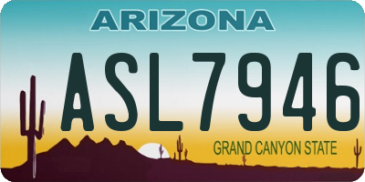 AZ license plate ASL7946