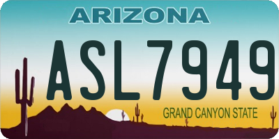 AZ license plate ASL7949