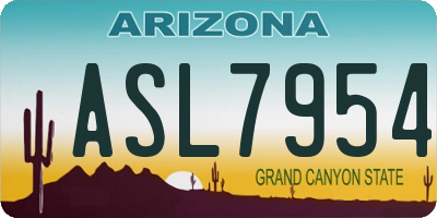 AZ license plate ASL7954