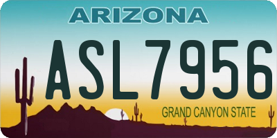 AZ license plate ASL7956