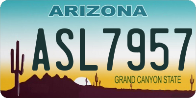 AZ license plate ASL7957
