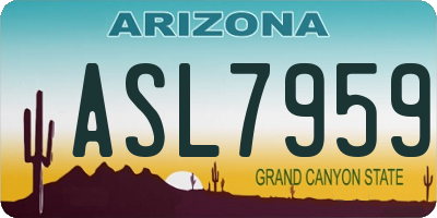 AZ license plate ASL7959