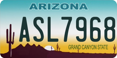 AZ license plate ASL7968